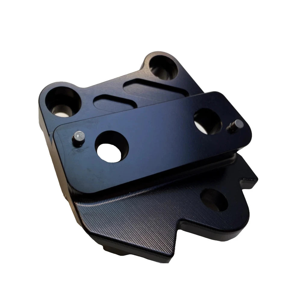 Black left‑side foot peg bracket for Talaria XXX/X3, upgraded 6061‑T6 aluminum replacement part