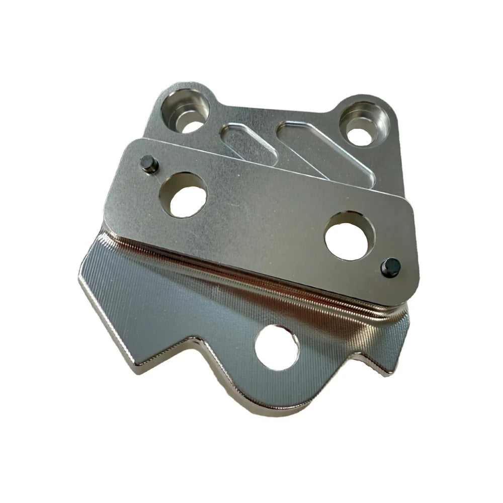 Silver left‑side foot peg bracket for Talaria XXX/X3, CNC 6061‑T6 aluminum upgrade that won’t snap like OEM