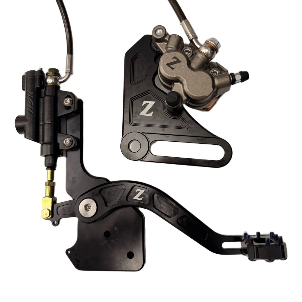 Tuttio Soleil 01 foot brake kit with Custom FactoryZ caliper, pedal, and black bracket