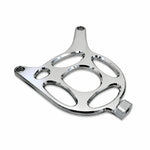 Tuttio Soleil 01 aluminum motor cover, polished silver finish with open cutouts, mounting tabs and knurled post