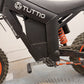 Tuttio Soleil 01 shift lock installed at the rear, black bracket and shift peg, matte black frame and orange coil-over shock behind