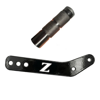Tuttio Soleil 01 shift lock kit, knurled steel pivot pin and black anodized FactoryZ Z-logo bracket arm with four mounting holes