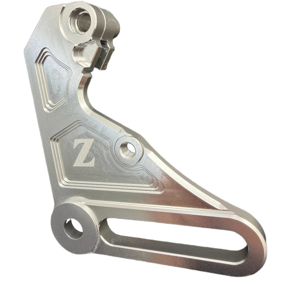 Tuttio Ultra Bee brake single caliper bracket in silver, on a white background