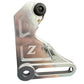Tuttio Ultra Bee brake caliper bracket in silver, with the caliper hardware installed, on a white background