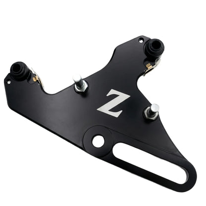 Tuttio Ultra Bee dual caliper bracket in black, with hardware installed on a white background