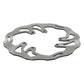 Surron Ultra Bee 240mm rotor by Nibbi Racing, angled side view of the wave edge, cutouts and bolt holes