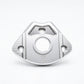 Yozma IN 10 aluminum ignition cover in silver, front view showing the ribbed side panels and engraved Z logo