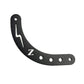 FactoryZ Yozma IN 10 shift lock bracket, curved matte-black aluminum with lightning-bolt cutout, engraved Z logo and adjustment slots